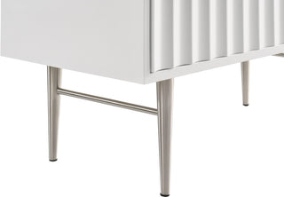 Modernist Medium Gloss Finish Chest, Brushed Chrome