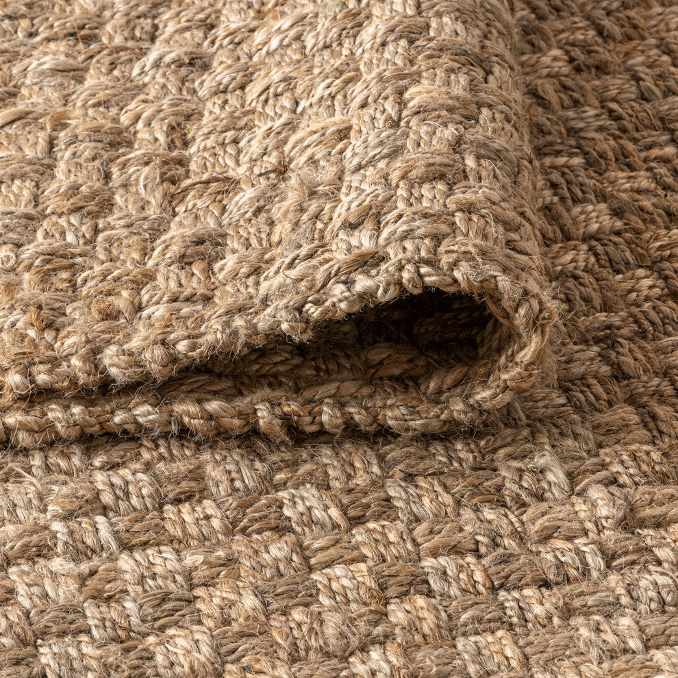 Estera Hand Woven Boucle Chunky Jute Natural 6' Square Area Rug