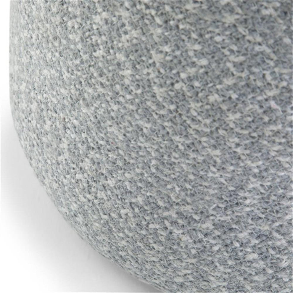 Simpli Home Bayley Boho Round Braided Pouf in Blue and Natural Cotton