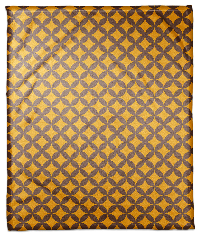 Yellow Diamond Pattern Fleece Blanket