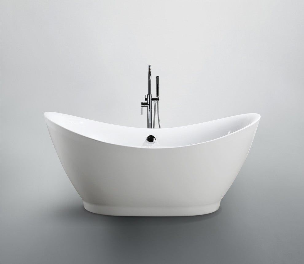Salerno 68" Freestanding Bathtub, Glossy White