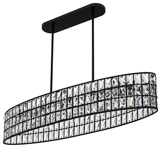 Quoizel GIB542 Gibson 5 Light 42"W Crystal Linear Chandelier - Matte Black