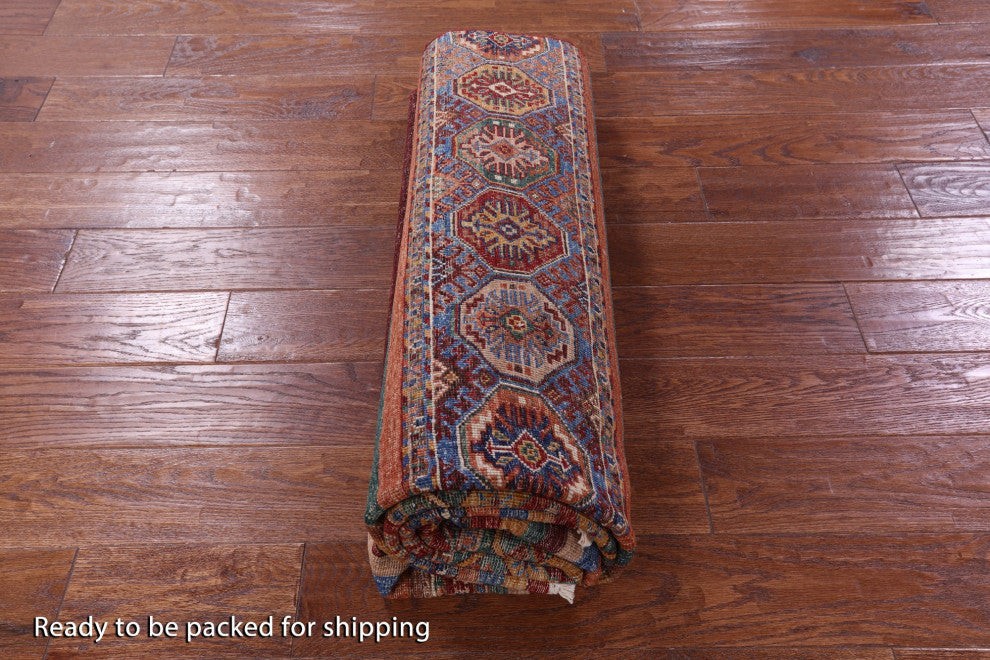 5' 7" X 8' 6" Super Kazak Khorjin Handmade Wool Rug - Q12751