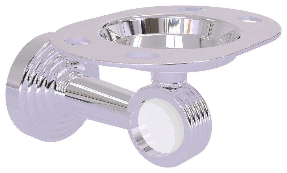 Pacific Beach Groovy Tumbler and Toothbrush Holder, Polished Chrome