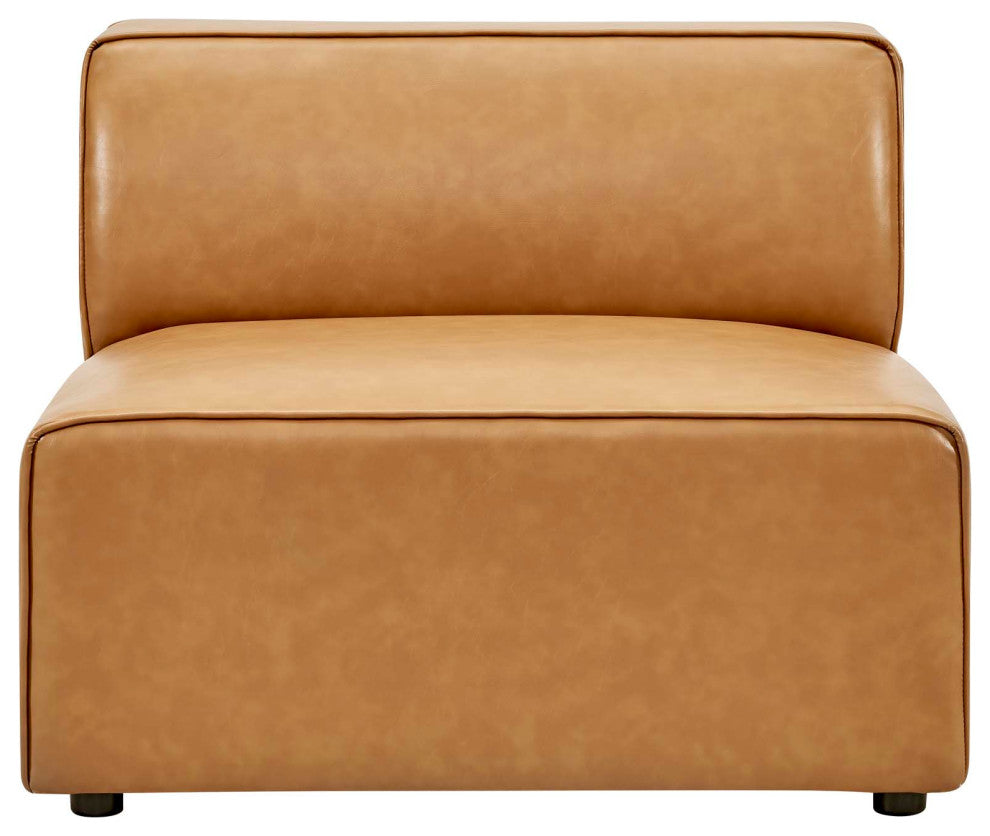 Sectional Sofa Set, Faux Vegan Leather, Tan, Modern, Living Lounge Hospitality
