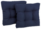 19" Squared Spun Polyester Tufted Dining Chair Cushion, Set of 2, Azul