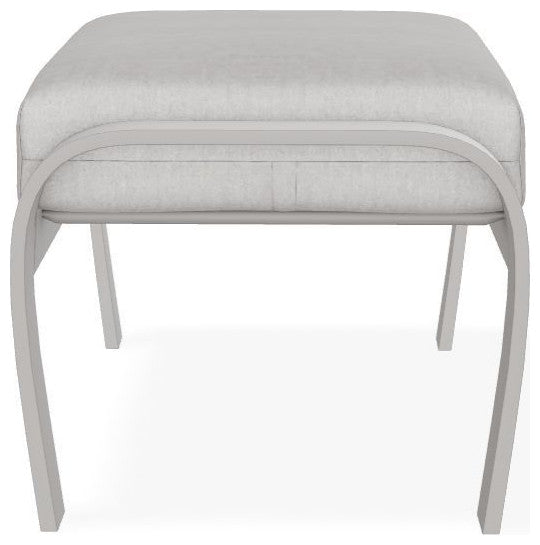Belle Isle Cushion Outdoor Ottoman, Charter Silk/Warm Gray