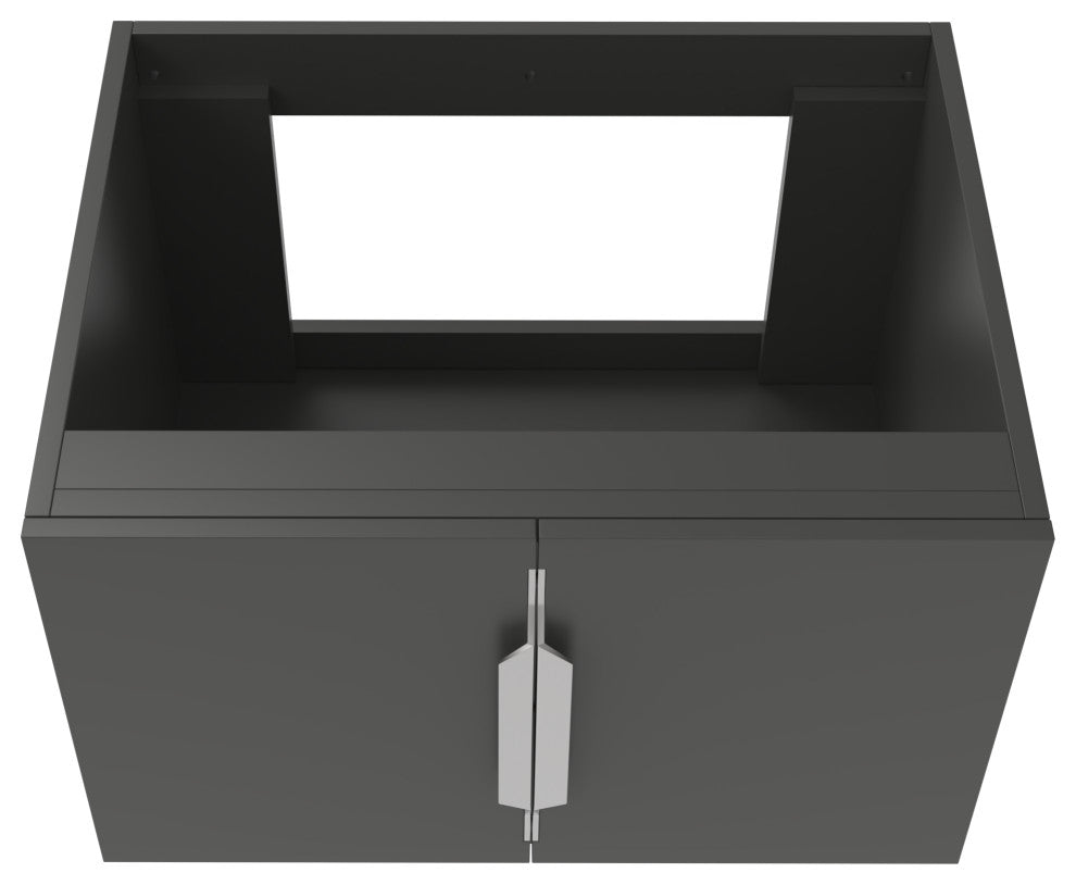 CastelloUSA Alpine 24" Wall Mounted Vanity, Base Only, Black, Brushed Nickel