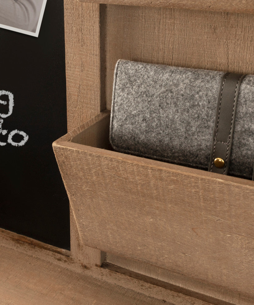 Cates Magnetic Wall Organizer with Pockets, Rustic Brown 30x28