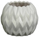 Ceramic Vase, Matte White, 6.75"x6.75"x5.5"