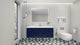 Belli 60" Single Sink Wall Mount Single Vanity, High Gloss Night Blue, Glossy White Top