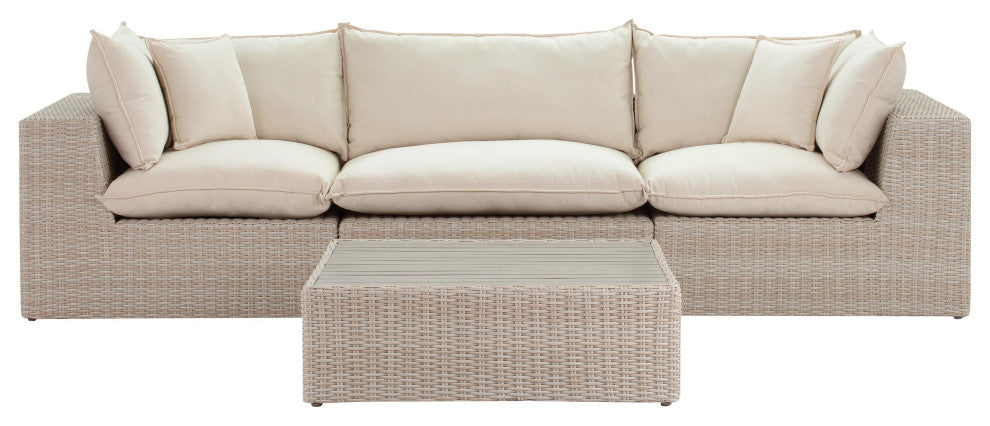 Cali Natural Wicker Outdoor Living Room Set
