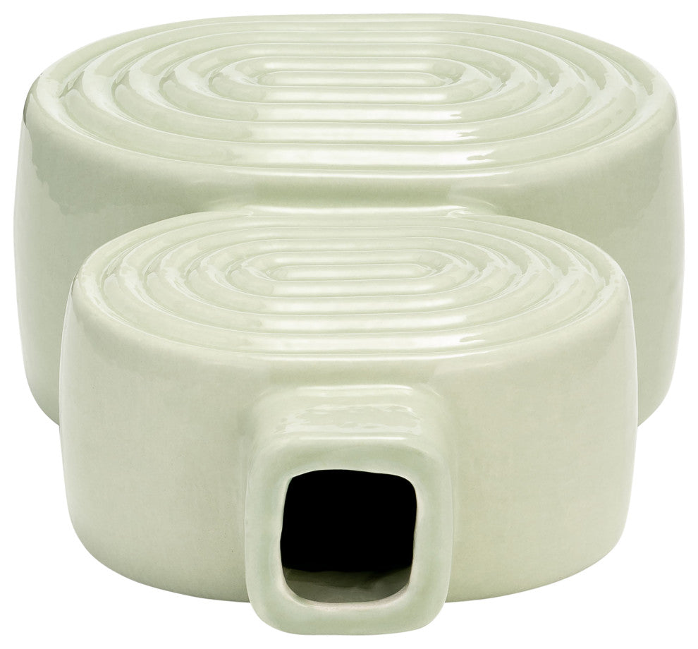 Ceramic 10" Stacked Circles Vase, Cucumber