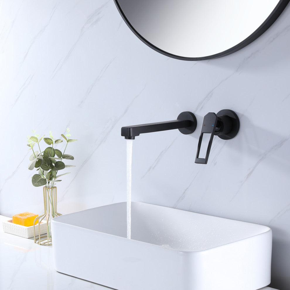 Single Lever Handle Wall Mounted Bathroom Faucet