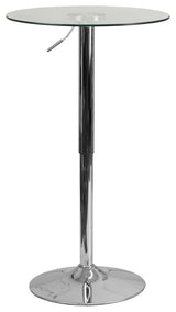 23.5'' Round Adjustable Height Glass Table
