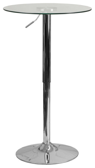 23.5'' Round Adjustable Height Glass Table
