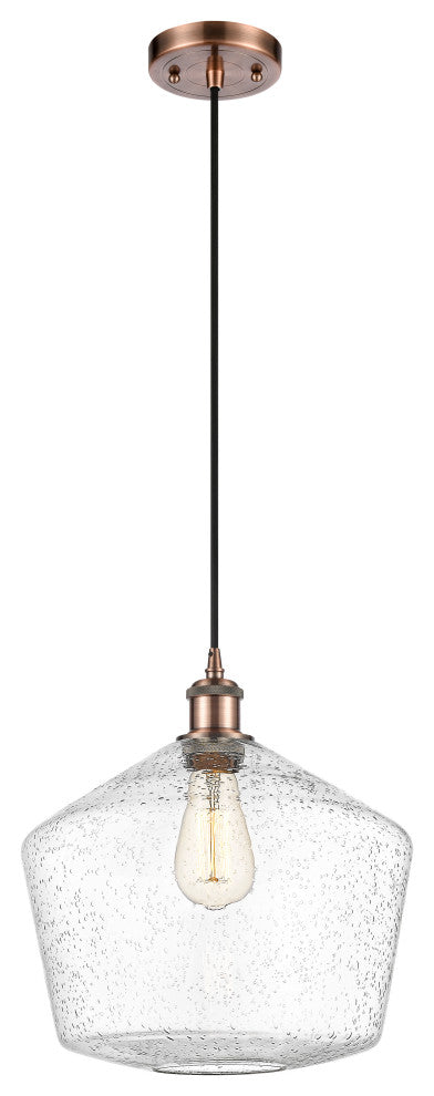Innovations 516-1P-AC-G654-12-LED 1-Light Mini Pendant, Antique Copper