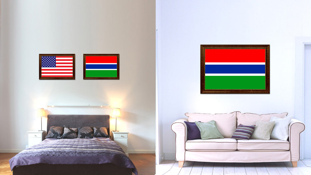 Gambia Country Flag Canvas Print, 19"x27"