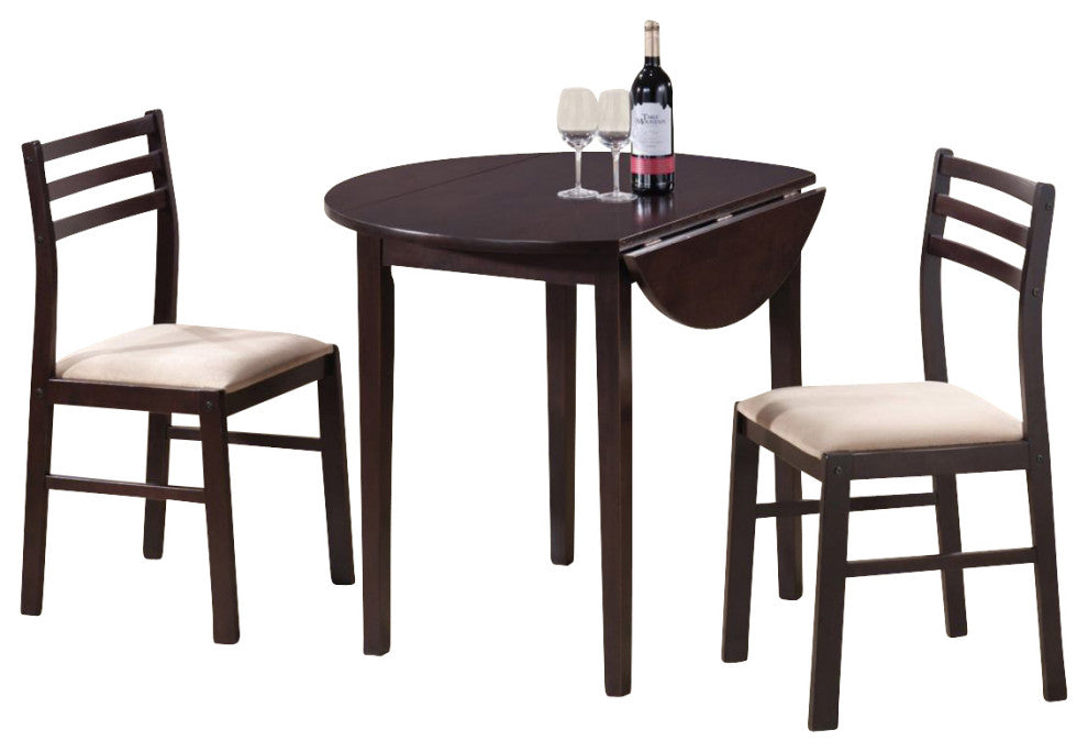 Coaster 3pc Breakfast Table Set in Cappuccino