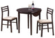 Coaster 3pc Breakfast Table Set in Cappuccino