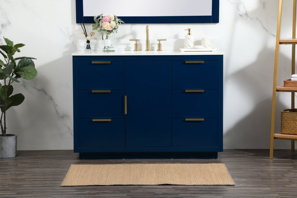 Elegant Decor Blake Bathroom Vanity Blue