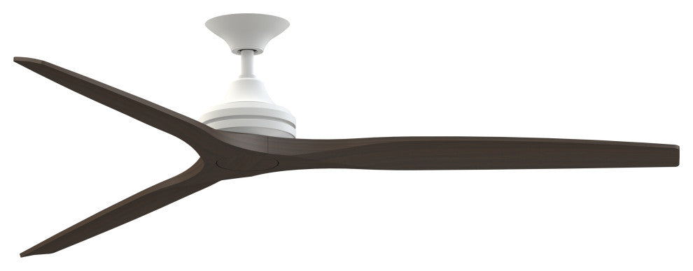 Fanimation Spitfire 72" Fan, matte White Motor, Dark Walnut Wood Blades