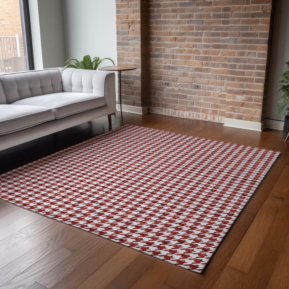 Addison Premium Washable Mayfield AMF137 Red 10'' x 14'' Rug