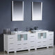 Torino 84" White Modern Double Sink Bathroom Vanity, Faucet FFT9161CH