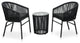 Vidaxl 3-Piece Bistro Set With Cushions Pvc Rattan Black