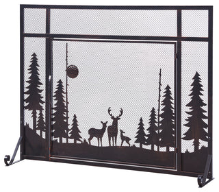Single Panel Iron Fireplace Screen