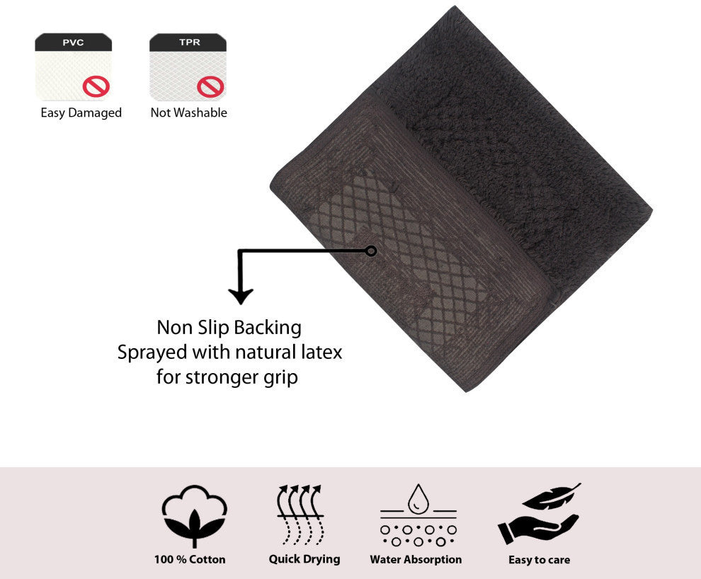 Classy Bath Rugs Set, 21"x54" Runner, Gray