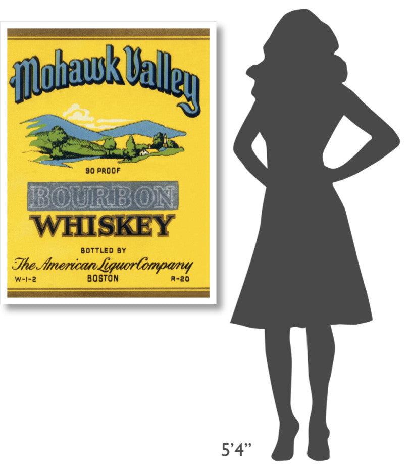 "Mohawk Valley Bourbon Whiskey" Paper Print by Vintage Booze Labels, 32"x42"