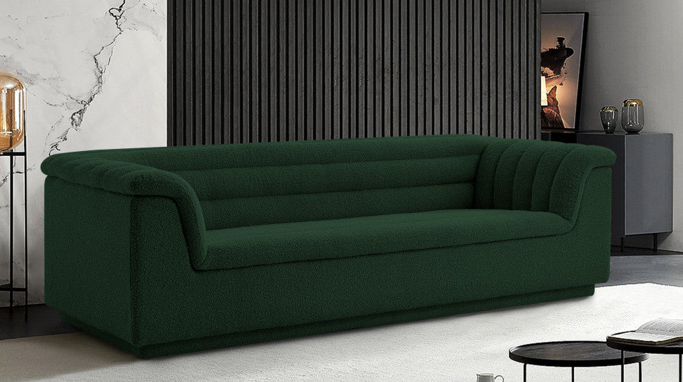 Cascade Upholstered Set, Green, Boucle Fabric, Sofa