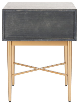 Safavieh Pierre One Drawer Nightstand, Walnut/Gold
