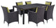 Modway Convene 7 Piece Outdoor Patio Dining Set, Espresso Peridot