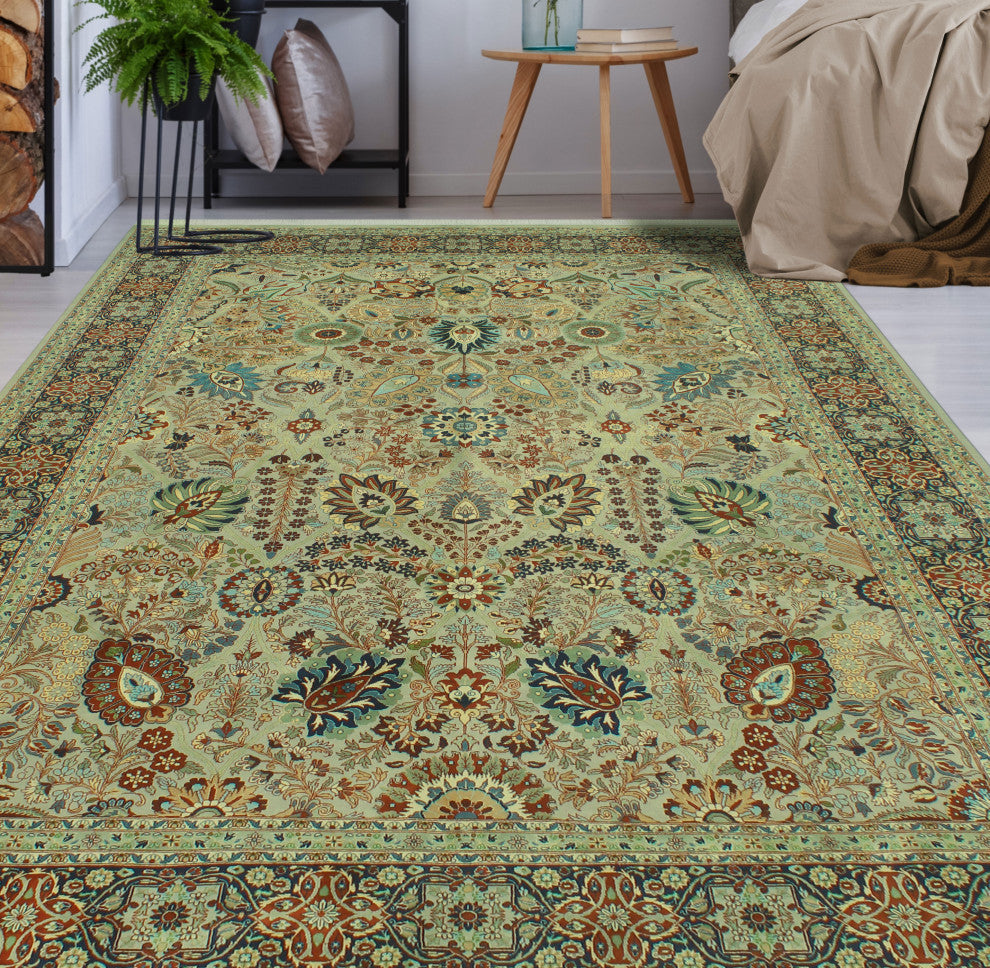 Pak-Persian Afuw Gray/Navy Rug, 9'1x12'3
