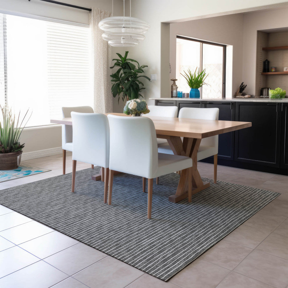 Indoor/Outdoor Laidley LA1 Grey Machine Washable 3' x 5' Rug