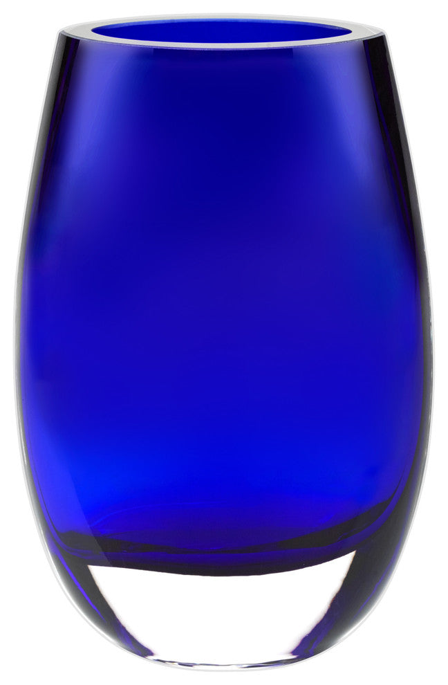 Badash K945 Blue European Mouth Blown Crystal Vase