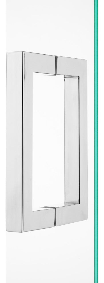 8" Back to Back Square Pull, Chrome Finish