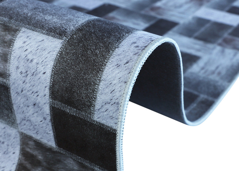 Faux Cowhide Digital Printed Patchwork Off the Blocks 6'x 9' Area Rug