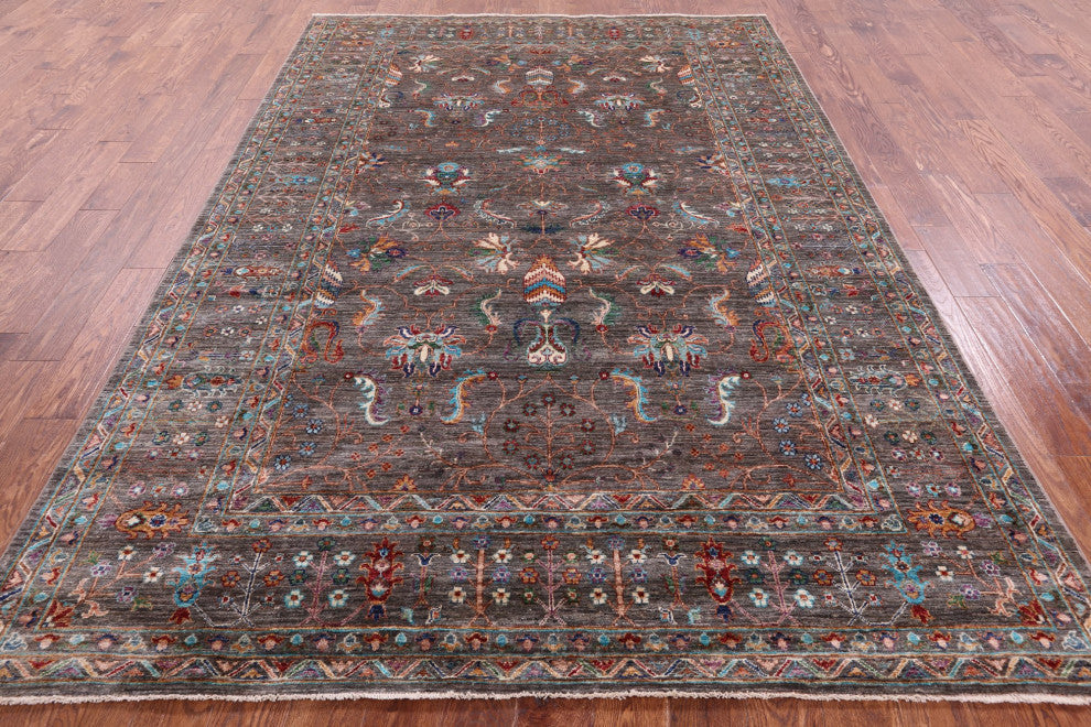 Persian Tabriz Hand Knotted Rug 6' 10" X 9' 11" Q9646