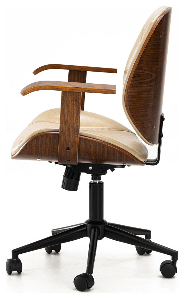 Beige Gaslift Adjustable Swivel Office Chair