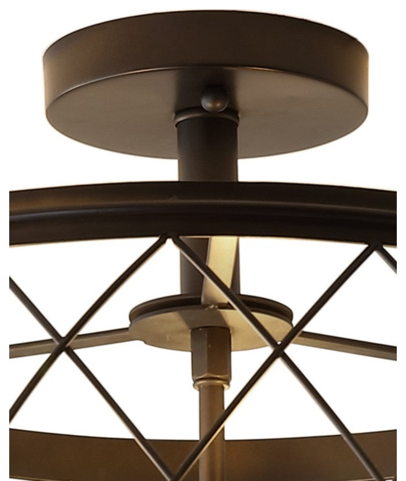 Eleanor 15" Metal LED Flush Mount Ceiling Light, Oil Rubbed Bronze