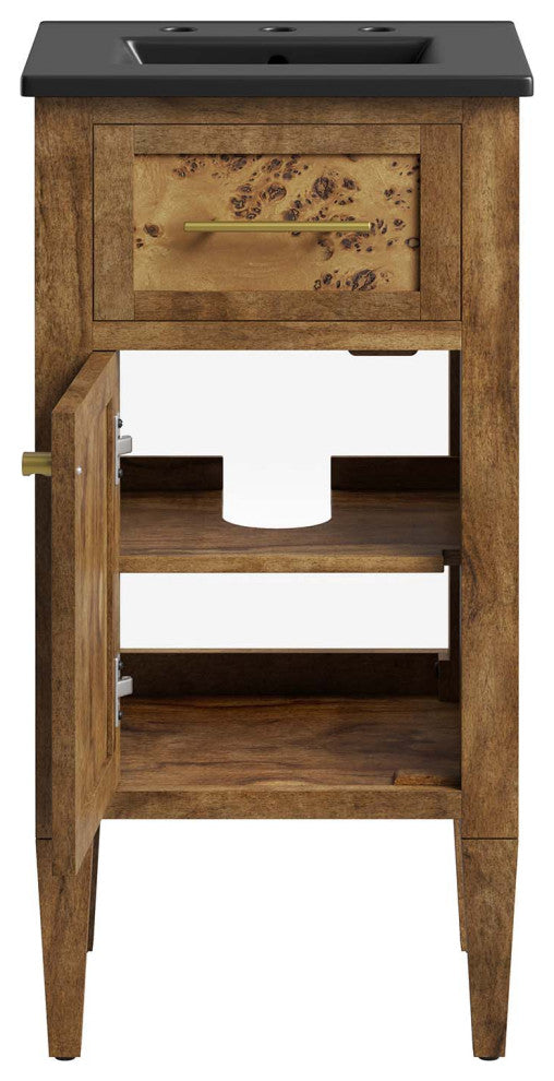 Elysian 18" Wood Bathroom Vanity - Black Brown