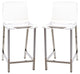 Acrylic Modern Stool, Set of 2, Silver