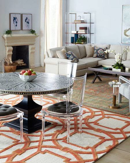 Moroccan Rug, Geometric Pattern Area Rug, Orange, 9x12