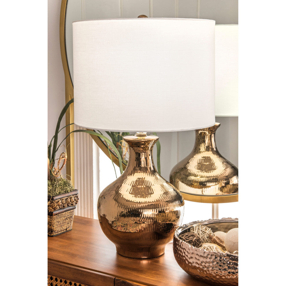 Nuloom Hazel Ceramic Linen Shade Table Lamp, 23"
