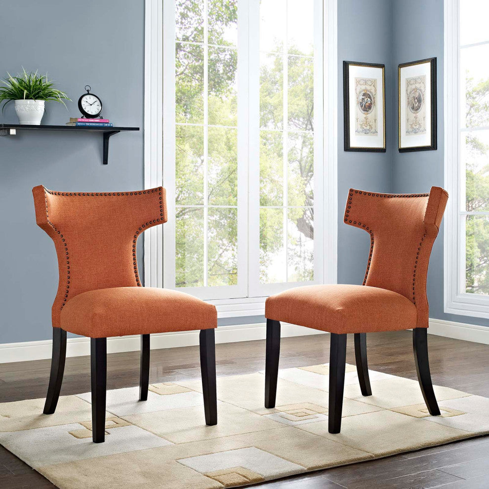 Curve Dining Side Chair Fabric, Set of 2