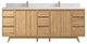 Madison Teak 84 Double Sink Bath Vanity in Light Natural 1.5" Empira Quartz