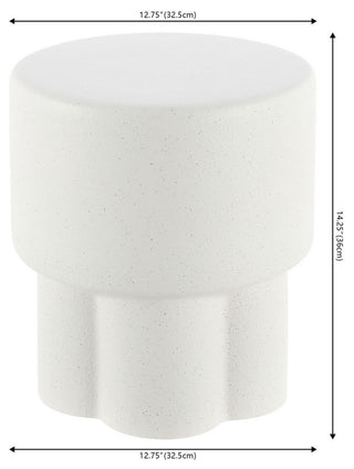 Safavieh CoRoundiz 14.25" Garden Stool, White Speckled